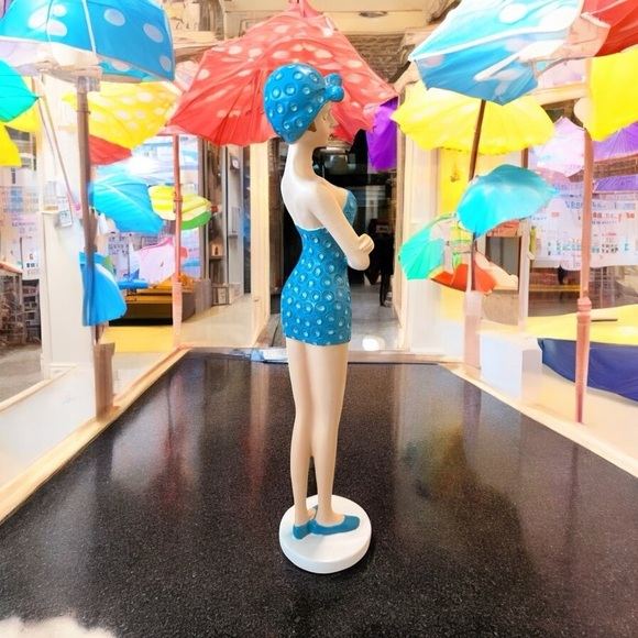 Chic Blue Polka Dot Swimsuit Display - Picture 4 of 8